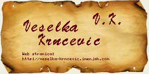 Veselka Krnčević vizit kartica
